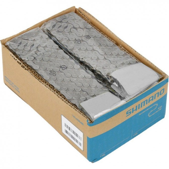 Цепь SHIMANO HG601, 11 скоростей, 116 звеньев, замок цепи SM-CN900-11 (20 шт), ROAD/MTB/E-BIKE совместимость ICNHG60111116QS