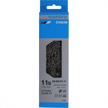 Цепь SHIMANO HG701, 11скоростей, 116 звеньев, замок цепи SM-CN900-11 (1шт), ROAD/MTB/E-BIKE совместимость