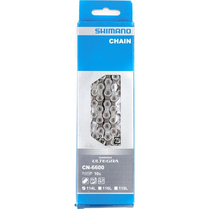 Цепь SHIMANO ULTEGRA, 6600, 10 скоростей, 114 звеньев, ампульный пин (2шт) ICN6600114I