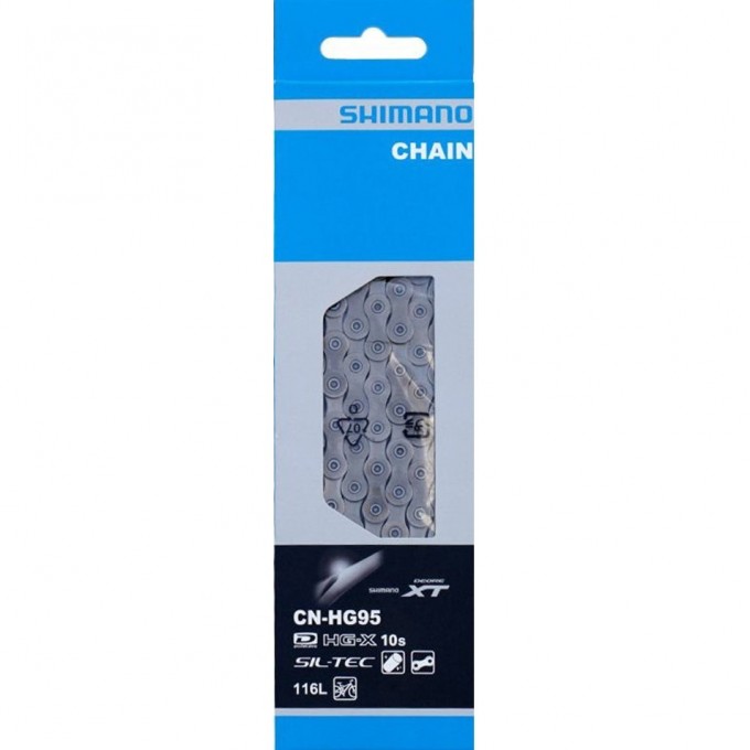 Цепь SHIMANO XT, HG95, 10 скоростей, 116 звеньев, ампульный пин (1 шт) ICNHG95116I