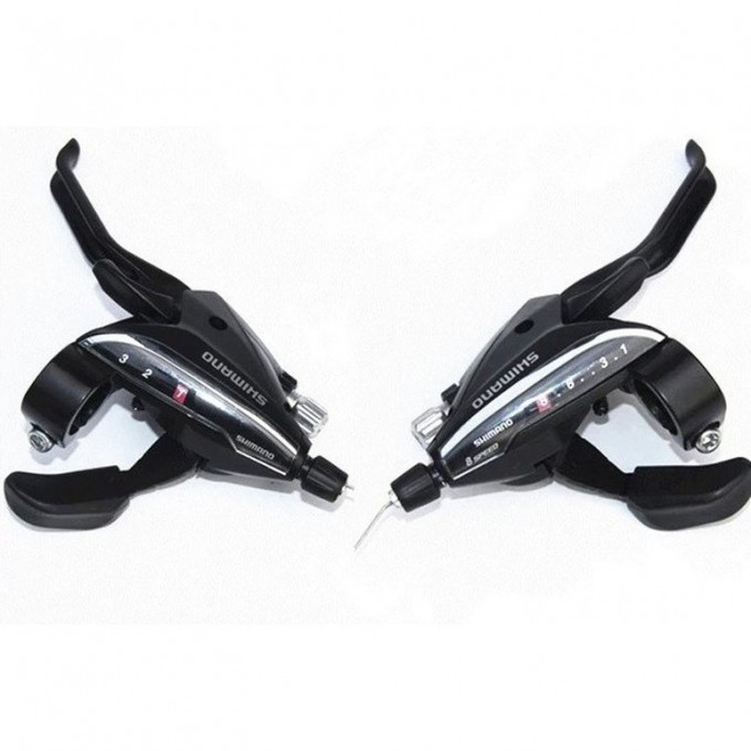 Шифтер/Тормозная ручка SHIMANO ACERA, EF65, левый/правый, 3X7 скоростей, трос+оплетка, черный ESTEF65P7A3L