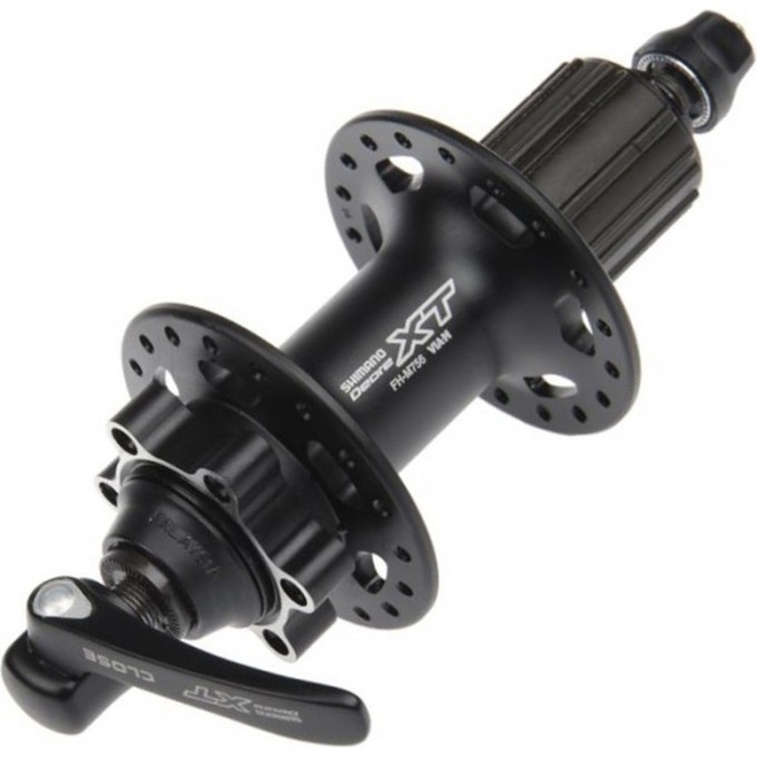 Втулка задняя SHIMANO DEORE XT, M756A, 36 отверстий, 8/9/10 скоростей, QR, 6-болтов, черный EFHM756AAZL