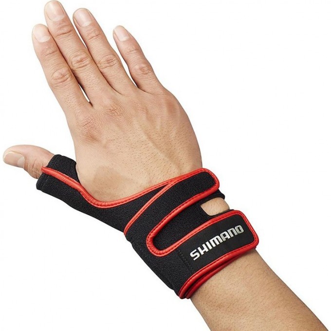 Фиксатор для поддержки запястья во время ловли рыбы SHIMANO WRIST SUPPORT GLOVE (ПРАВАЯ) КРАСНЫЕ XL 5YGL05RQ29
