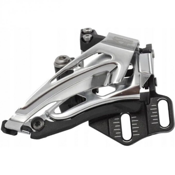 Переключатель передний SHIMANO DEORE, M618-H, для 2x10, верхний хомут (34,9 с адаптером 28.6/31.8), верхняя тяга, черный IFDM618HTX6