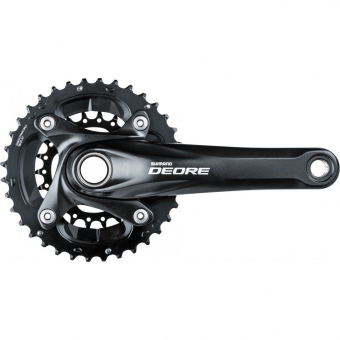 Система SHIMANO DEORE, M617, 175 мм, интегрированный вал, 36/22T без каретки, черный EFCM617EX62L