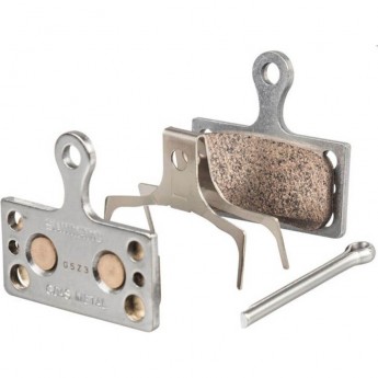 Тормозные колодки, для дисковых тормозов SHIMANO G04S, метал, пара, с пружин, с шплинтом Y8MY98010